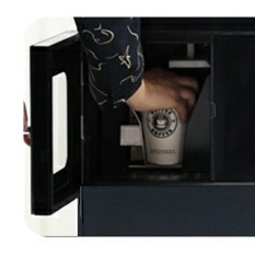 Coffee vending machine produces barista quality coffee fast, in just over a minute